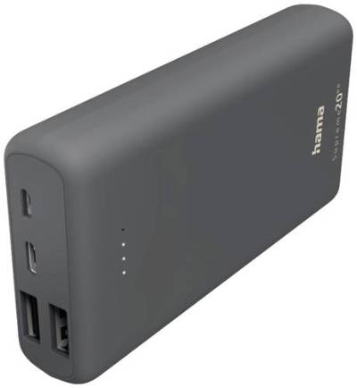 Hama Supreme 20HD Powerbank 20000 mAh LiPo USB-A, USB-C® Dunkelgrau von Hama