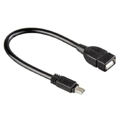 Hama USB-2.0-Adapterkabel Mini-B-Stecker - A-Kupplung, Schwarz von Hama