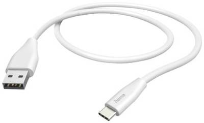 Hama USB-Ladekabel USB 2.0 USB-A Stecker, USB-C® Stecker 1.50m Weiß 00201596 von Hama