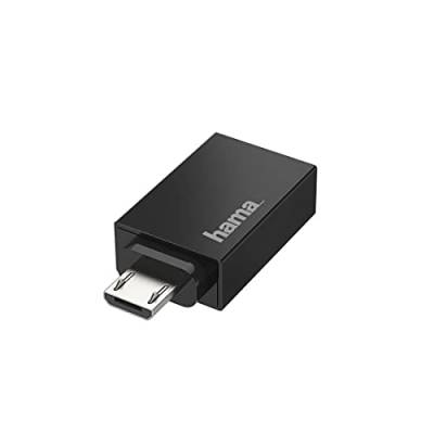 Hama USB OTG Adapter, Micro USB Stecker – USB A Buchse (Adapter zum Anschluss von Micro USB Geräten wie Tablet an z.B. Drucker, Micro-USB auf USB-Adapter mit Datenübertragung 480 Mbit/s, USB 2.0) von Hama