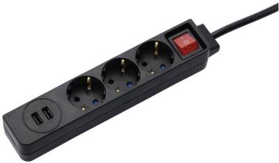 Steckdosenleiste USB 3,4A (3-fach) schwarz von Hama