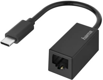 USB-C auf RJ45/LAN-Adapter Gigabit Ethernet 10/100/1000 Mbit/s schwarz von Hama