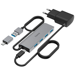 hama USB-Hub 4-fach grau von Hama