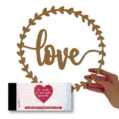 HappyMots Valentinstag Geschenk für Sie oder Ihn | 1 Packung mit romantischen Schecks + Krone Love | Wird in einer schönen Spezialbox für Verliebte geliefert von HappyMots