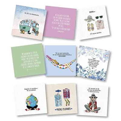 Happymots Talonario 49 Geschenkkarten | Verschiedene Designs | Enthält 10 Kraft-Umschläge | Grußkarte | Personalisierte Karten | Originelle Geburtstagskarten und Postkarten | Schöne Postkarten von HappyMots
