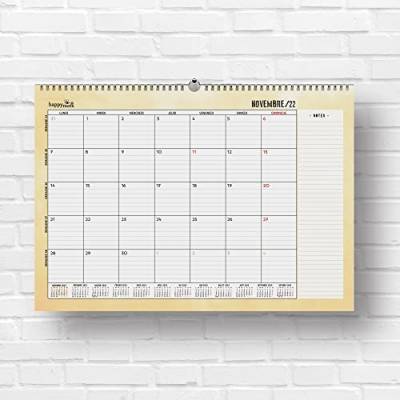 Monatlicher Wandplaner 2023 | HappyMots | 32 x 47 cm | 16 Monate - September 2022 bis Dezember 2023 | Platz zum Schreiben und Notieren | Praktisch und motivierend | Monatskalender Wandkalender von HappyMots
