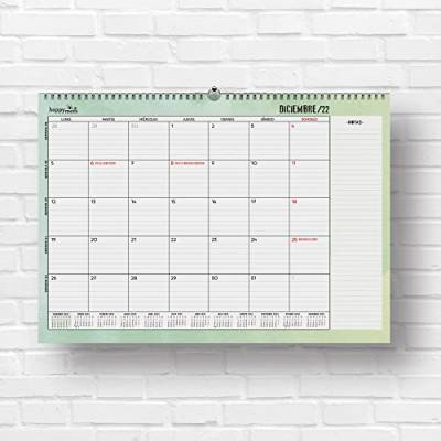 Monatsplaner 2023 | HappyMots | Monatlicher Kalender Planer | 32x47cm | 16 Monate - Sep. 2022 bis Dez. 2023 | Platz zum Schreiben und Zielen Bequem, praktisch und motivierend. von HappyMots