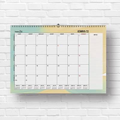 Schreibtischkalender für Monat 2023 | HappyMots | 32x47cm | 16 Monate - September 2022 bis Dezember 2023 | Platz zum Schreiben und Notieren | Bequem, praktisch und motivierend | Wandkalender von HappyMots