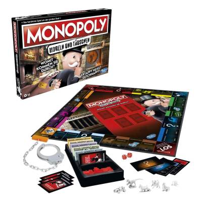 Hasbro Monopoly Mogeln & T?uschen | Brettspiel | Mit Mogelkarten und Handschelle | F?r 2-6 Spieler ab 8 Jahren | Deal mit einem neuen Twist von Hasbro
