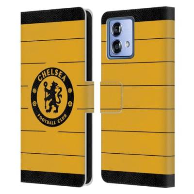 Head Case Designs Offizielle Chelsea Football Club Away 2021/22 Kit Leder Brieftaschen Handyhülle Hülle Huelle kompatibel mit Motorola Moto G84 5G von Head Case Designs