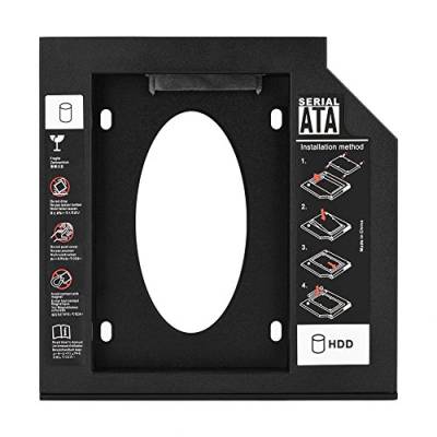Heayzoki Festplattenlaufwerk Optical Bay Caddy,2,5" SATA HDD SSD Festplatten-Caddy-Tray,Festplatten-Caddy Optical DVD Adapter Tray Gehäuse,9,5 Mm, 12,7 Mm Optional,für Laptop(12,7 mm) von Heayzoki