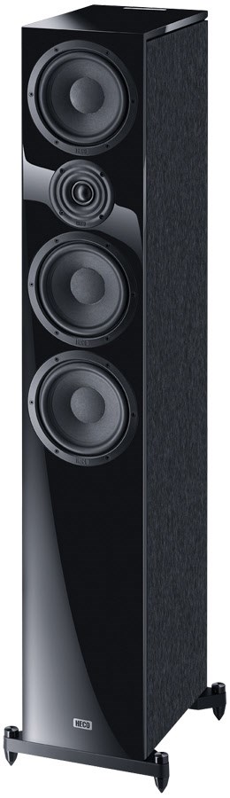 Aurora 700 Black Edition /Stück Stand-Lautsprecher schwarz hochglanz von Heco
