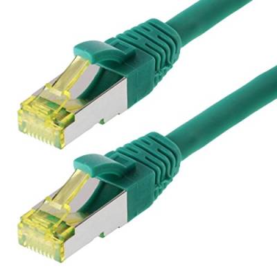 Helos Patchkabel S / FTP (PIMF) CAT 6a - Verbindungskabel, Grün, 1 m von Helos