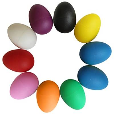 Eier Maracas, Musical Egg Shaker, Percussion Musikintrument, Rassel Eier, Geeignet für Eltern-Kind-Aktivitäten, Kindergarten-Früherziehung, 10 Stück, Zufällige Farbe von Helweet