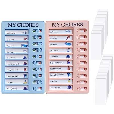 Memo Checklist Boards, Chart Memo Board, Checkliste Tafel, Aufgabenplanung Liste, Checklist Boards, Zeitplan Planer, Für Zuhause, Reisen, Pink + Blau, mit 20 Blankokarten, Farbe, mit Worten von Helweet