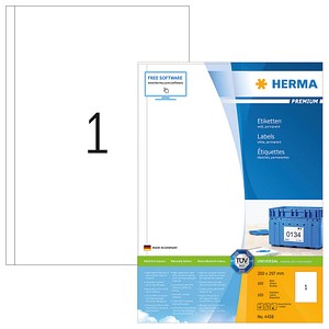 100 HERMA Etiketten 4458 weiß 200,0 x 297,0 mm von Herma