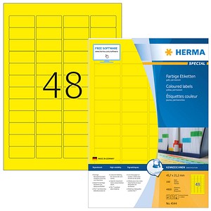4.800 HERMA Etiketten 4544 gelb 45,7 x 21,2 mm von Herma