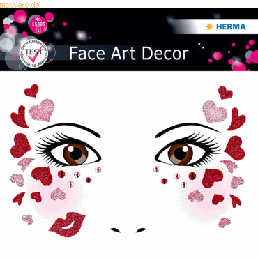 Herma Sticker Face Art Love 1 Blatt von Herma