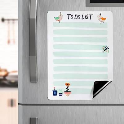 Magnetischer To Do Liste Magnetisches Tagesplaner für Kühlschrank A4 Abwischbar Whiteboard für Zuhause Büro Grün von Heveer