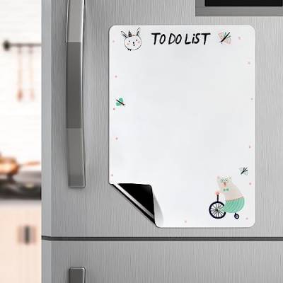 Magnetischer To Do Liste Magnetisches Tagesplaner für Kühlschrank A4 Abwischbar Whiteboard für Zuhause Büro Weiß von Heveer