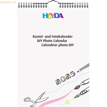 5 x Heyda Bastelkalender A4 weiß/weiß 2025 von Heyda