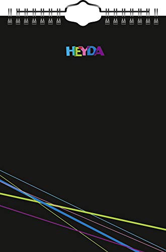 Heyda 2070430 Bastel-/Kreativkalender (13 Monatsblätter, A 5, Kalendarium immerwährend, Wire-O-Bindung mit Aufhänger, Deckblatt schwarz, Monatsblätter) schwarz von Heyda