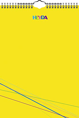 Heyda 2070473 Bastel-/Kreativkalender (13 Monatsblätter, A 4, Kalendarium immerwährend, Wire-O-Bindung mit Aufhänger, Deckblatt gelb, Monatsblätter farbig) (grün, blau, rot, gelb) von Heyda