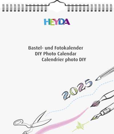 Heyda Bastel- und Fotokalender jahresgebunden (2025), 1 Blatt = 1 Monat, 215 × 240 mm, weiß von Heyda