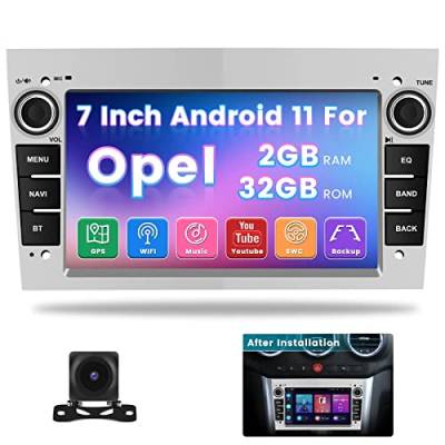 Hikity 2+64GB Android 13 Autoradio 2 Din für Opel Corsa Astra Antara Vectra mit Wireless Apple Carplay 7 Zoll Touchscreen Bluetooth mit Navi HiFi WiFi SWC Android Auto FM RDS Radio Rückfahrkamera von Hikity