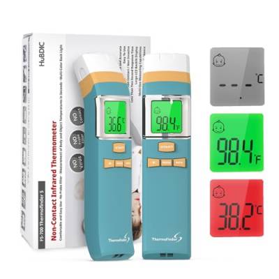 HubiBaby Medical Grade Infrarot Thermometer, hergestellt in Südkorea, Digital Infrarot Thermometer für Babys, Kinder, Kleinkinder und Erwachsene,Tolllos für Vorkopf, Körper und Multi-Use (Blau) von HuBDIC