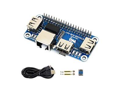 IBest Ethernet/USB HUB HAT for Raspberry Pi 3 B+/3 B/2 B/Zero/Zero W/Zero WH/Zero 2 W Expansion Board, 1x RJ45 Ethernet Port,3X USB Ports Compatible with USB2.0/1.1 von IBest