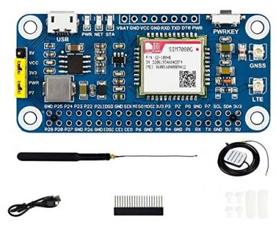 NB-IoT/Cat-M(eMTC) / GNSS HAT for Raspberry Pi 4B/3B+/3B/2B/B+/A+/Zero/Zero W Based on SIM7080G,Supports GNSS Positioning, for Globally IoT Applications von IBest