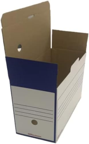 IDMENAGE Archivbox – aus weißem und schokoladenfarbenem Karton – Größe 335 x 100 x 245 mm – wird in Packungen mit 25 Stück verkauft von IDMENAGE