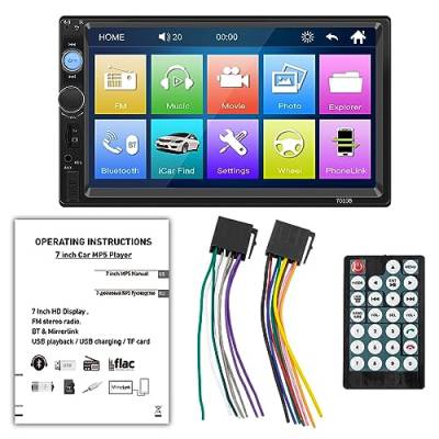 IEEDFJKK Autoradio Multimedia Player – 7 Zoll Touchscreen, multifunktionale Funktionen, Bluetooth Konnektivität, ABS Auto MP5 Player von IEEDFJKK