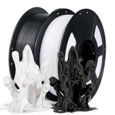 IEMAI Filament PETG+ 1.75mm 2KG, High Speed PETG+ 3D Drucker Filament, PETG Filament für Hochgeschwindigkeitsdruck, Filament 1.75 PETG, Maßgenauigkeit +/- 0,02 mm, PETG Schwarz+Weiß von IEMAI