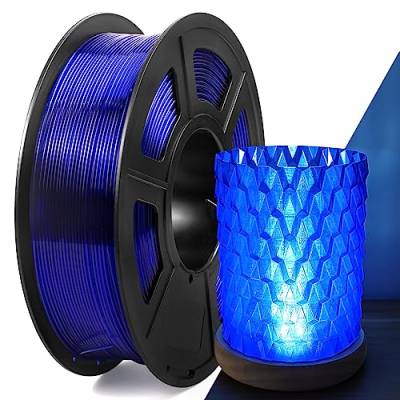 PETG Filament 1,75mm, IEMAI 3D Drucker Filament, PETG 1kg Spule für 3D Drucker, 3D Filament Druckmaterialien,Transparent Blau von IEMAI