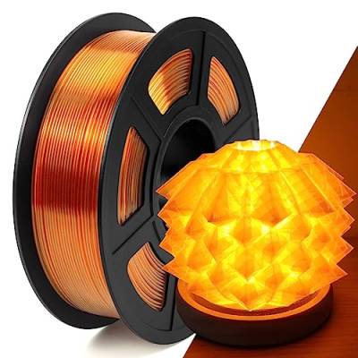PETG Filament 1,75mm, IEMAI 3D Drucker Filament, PETG 1kg Spule für 3D Drucker, 3D Filament Druckmaterialien,Transparent Orange von IEMAI