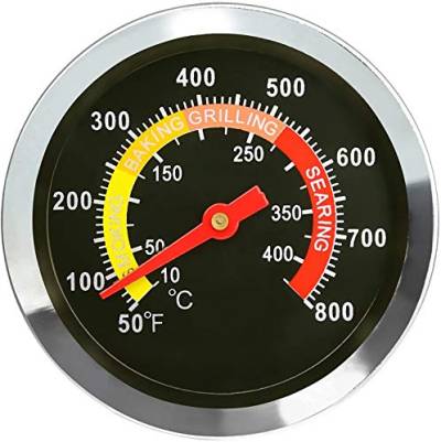 INF Analoges Bratthermometer für Grill, BBQ Koch-Thermometer, zum Nachrüsten für BBQ Smoker Grill Töpfe Bräter Räucher-Ofen, Ø 6 cm von INF