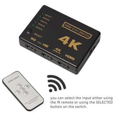 INF HDMI-Switch 5x1 - 4K2K / 3D mit Fernbedienung von INF
