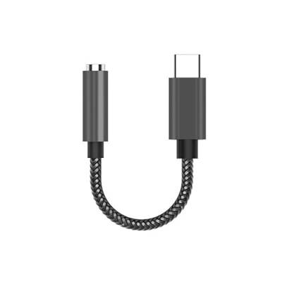 INF USB-C zu 3,5 mm Adapter für Kopfhörer, Anschluss an die Aux-Buchse des Autos oder an einen Selfie-Stick geeignet, 12,5 cm, 1 x Audioadapter (schwarz) von INF