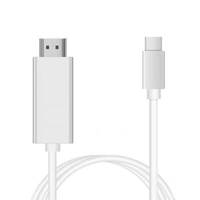 USB-C zu HDMI Adapter Kabel, 4K UHD, 1080p Full HD, HDMI Kabel für Laptop mit USB-C, 2 Meter, weiß von INF