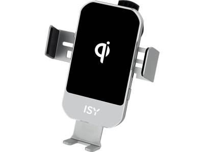 ISY ICC-5015 Kabelloses Smartphone Auto-Ladegerät Universal, Silber von ISY