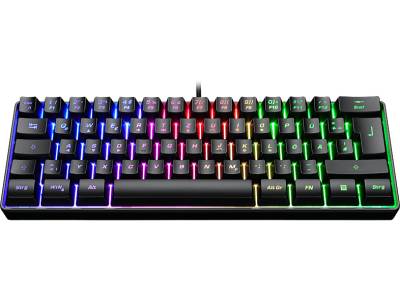 ISY IGK-3500, Mini Gaming Tastatur, Rubberdome, Sonstiges, Kabelgebunden, Schwarz von ISY