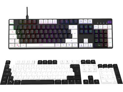 ISY IGK-6000, Gaming Tastatur, Mechanisch, Outemu Red, Kabelgebunden, Schwarz/Weiß von ISY