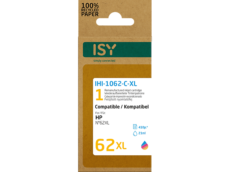 ISY IHI-1062-C-XL Tintenpatrone Mehrfarbig von ISY