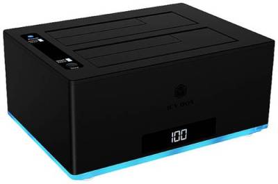 ICY BOX IB-127CL-U3 USB 3.0 SATA 6 Gb/s 2 Port Festplatten-Kopierstation 3.5 Zoll, 2.5 Zoll mit Clon von Icy Box