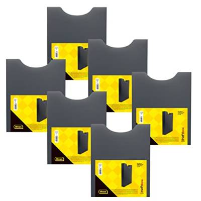Idena 90167 - Heftbox für DIN A4, Hochformat, aus PP, Füllhöhe 4 cm, schwarz, 6 Stück von Idena