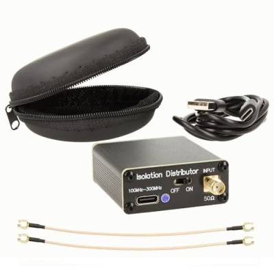 Impulsfoto Aktive Antennen HF Verteiler 1-IN 4-Out + 2X SMA Kabel | 100kHz bis 300GHz | 50Ohm | Anschluss von bis zu 4 Empfänger mit Einer Antenne | z.B. für SDR Empfänger für SWLs von Impulsfoto