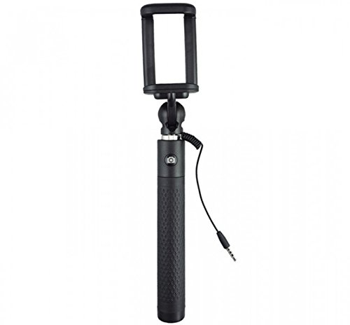 JJC Universeller Selfie-Stick Stange Stab in Schwarz kompatibel für iPhone, Samsung, HTC, Sony - Keine App oder Bluetooth notwendig von Impulsfoto