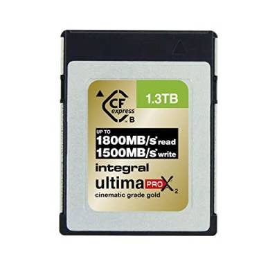 Integral 1.3TB - 1300GB CFexpress Typ B SD-Karte 2.0 12K & 8K RAW & 8K 120 Für Advanced Cinematic & DSLR Kameras, die eine hohe Schreibgeschwindigkeit < 1500MB/s erfordern | CF Express Type B von Integral